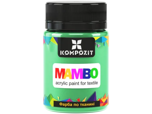 Фарба по тканині м'ятна МАМВО ART Kompozit / 50 мл / м'ятний (ефект металік)