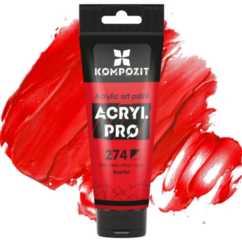 Фарба художня акрилова 274 багряний Acryl PRO ART Kompozit 75 мл