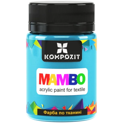Фарба по тканині блакитна МАМВО ART Kompozit / блакитна лагуна 57 (ефект металік) 50 мл
