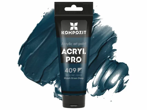 Фарба художня акрилова 409 синьо-зелений Acryl PRO ART Kompozit 75 мл