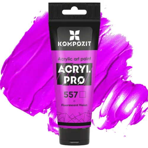 Фарба акрилова 557 Флуоресцентна фіолетова  Acryl PRO ART Kompozit 75 мл