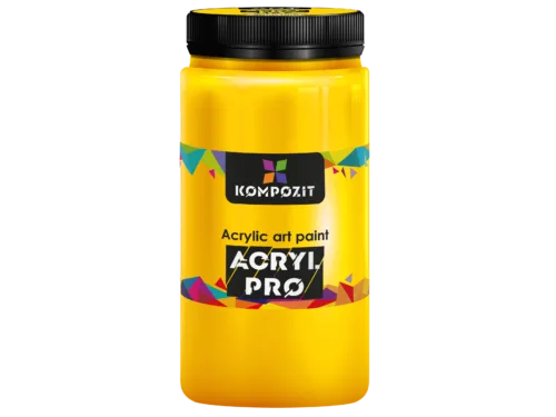 Фарба акрилова колір жовтий основний художня Acryl PRO ART Kompozit 1 л