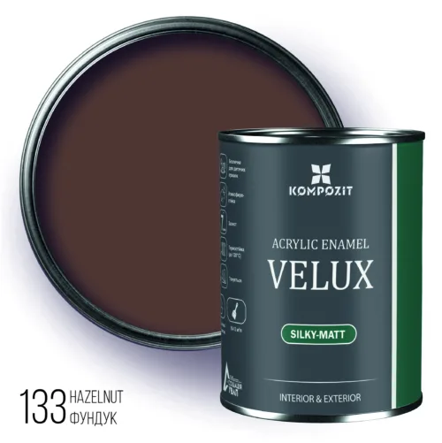 Емаль акрилова шовковисто-матова VELUX / 0,75л / фундук 133