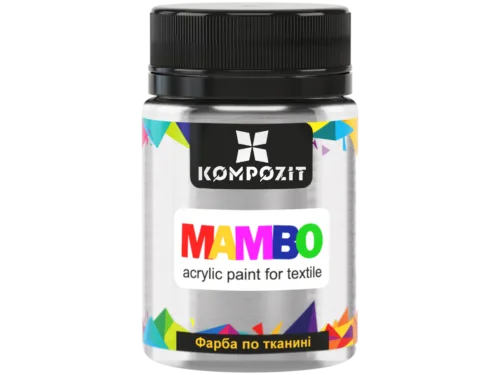 Фарба по тканині МАМВО ART Kompozit/ 50 мл/ срібний 53 (ефект металік)