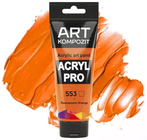 Фарба акрилова 553 Флуоресцентна помаранчева  Acryl PRO ART Kompozit 75 мл
