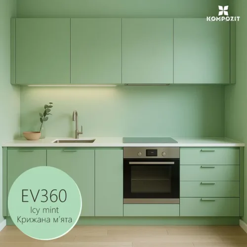 ДИЗАЙНЕРСЬКА акрилова емаль "Крижана м'ята" шовковисто-матова VELUX 0.75л EV360